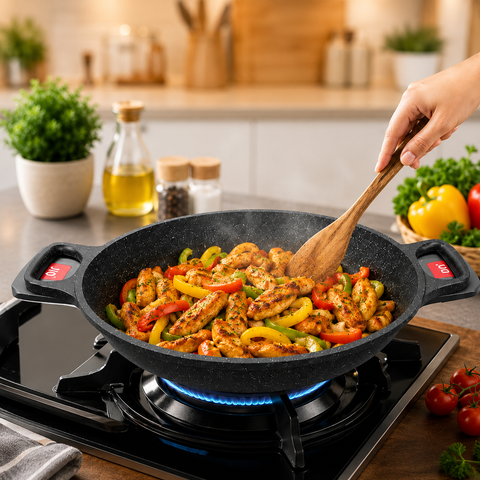 Premium granite-coated frying pan for roti and chapati