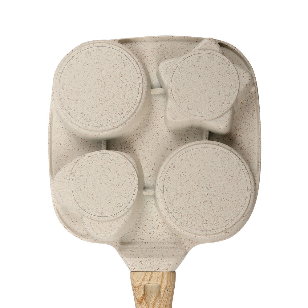 Die-cast aluminum 4-hole egg frying pan