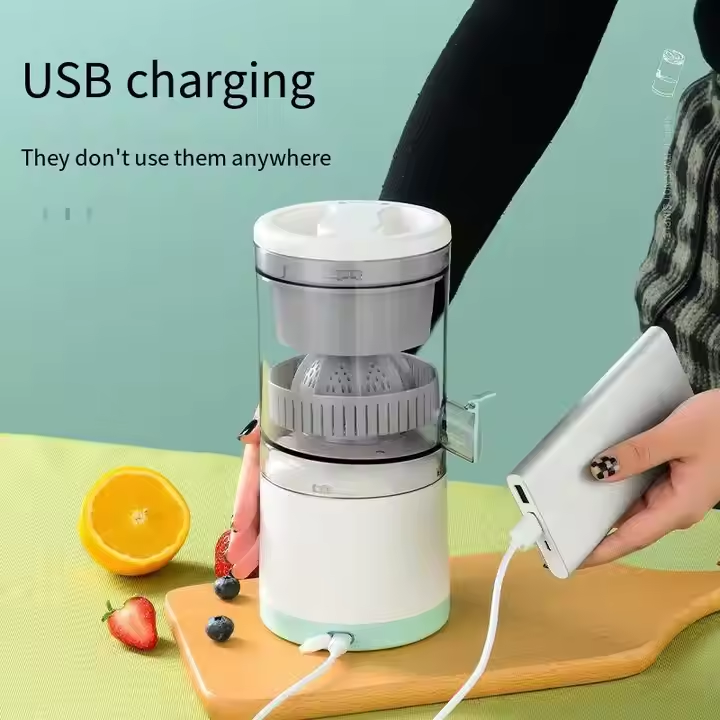 Powerful Cordless Rechargeable Juice Extractor | Compact Electric Fruit Juicer for Oranges & Berries