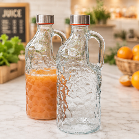 1000ml transparent glass bottle with airtight cap