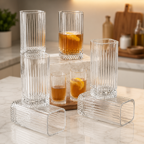 Premium Clear Glass for Water Juice and Beverages