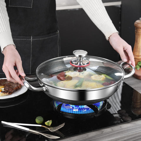 Premium stainless steel wok for gas and induction cooktops