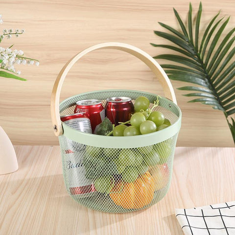 Yurtrain metal fruit drain basket with lid