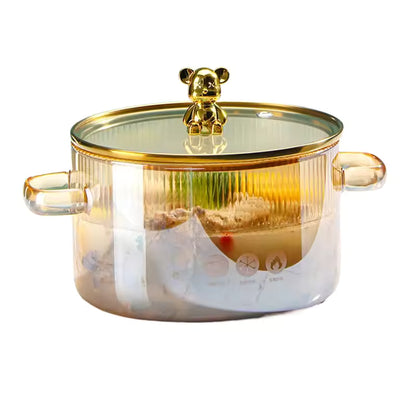 
1.5L transparent glass soup pot for healthy cooking