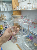 Transparent Borosilicate Glass Oil Bottle Dispenser with Scale – Kitchen Olive Oil Vinegar Container