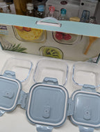 3 Pieces Borosilicate Glass Food Storage Containers Microwave Safe Home Airtight Food Bowl Set