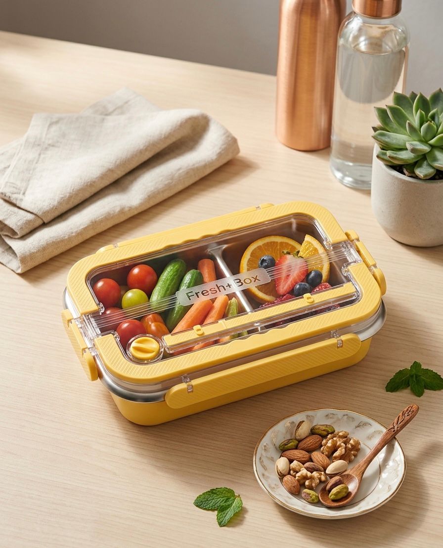 304 Stainless Steel Bento Lunch Box | 2100ml & 3300ml Leakproof Food Container