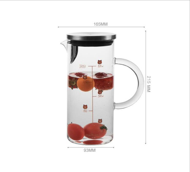 1.5 liter glass pitcher with ergonomic handle