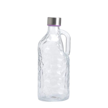 1000ml Transparent Glass Bottle with Airtight Cap for Water and Juice