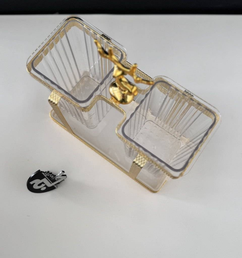 Stylish Home Kitchen Tableware Organizer Rack Gold Plating Metal Green Plastic Cutlery Holder with Drain Tray
