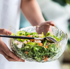 830ml Japanese-Style Iceberg Glass Bowl – Gold Rim Transparent Bowl