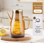 Large Capacity Borosilicate Glass Oil Pot – Non-Hanging Household Container