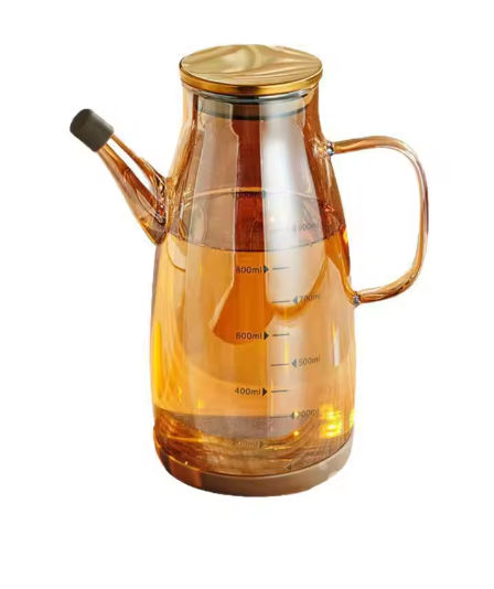 Large Capacity Borosilicate Glass Oil Pot – Non-Hanging Household Container