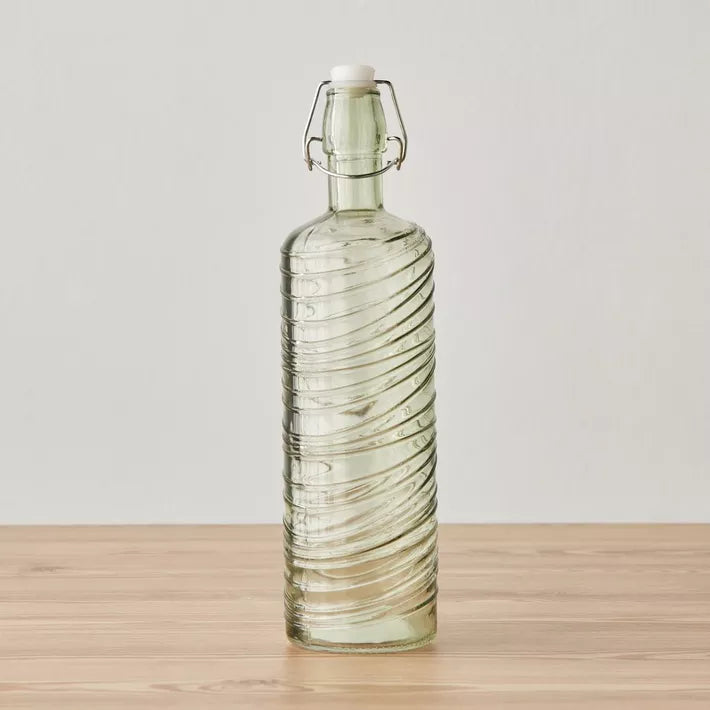 Quid Gaseosa Bottle – 1 Liter Mesh Air Blue | QD Premium Glass Water Bottle