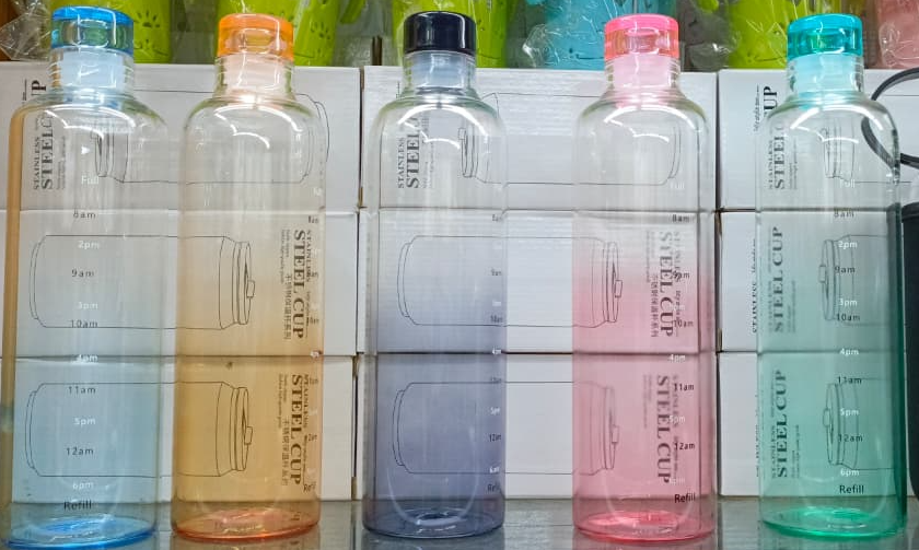Glass Customize Borosilicate Fitness Water Bottle – With Time Stamp &amp; Glass Lid
