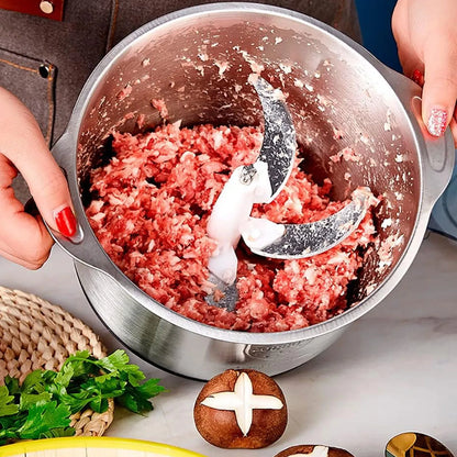 
Electric kitchen food chopper with stainless steel blade