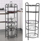 Multi- 5 Layer Black Metal Kitchen Corner Pot Rack Kitchen Islands & Carts Tiered Pot Rack for Efficient Cabinet Organization