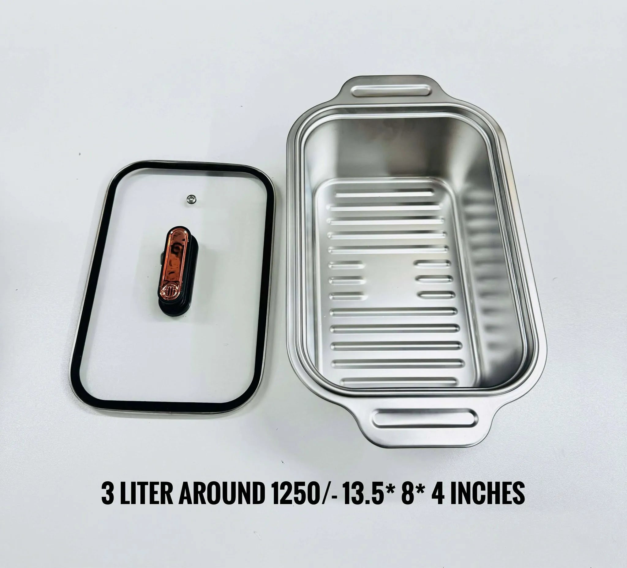 304 Stainless Steel Rectangle Baking Pan Food Tray for Home Kitchen for Restaurant Use (Deep)