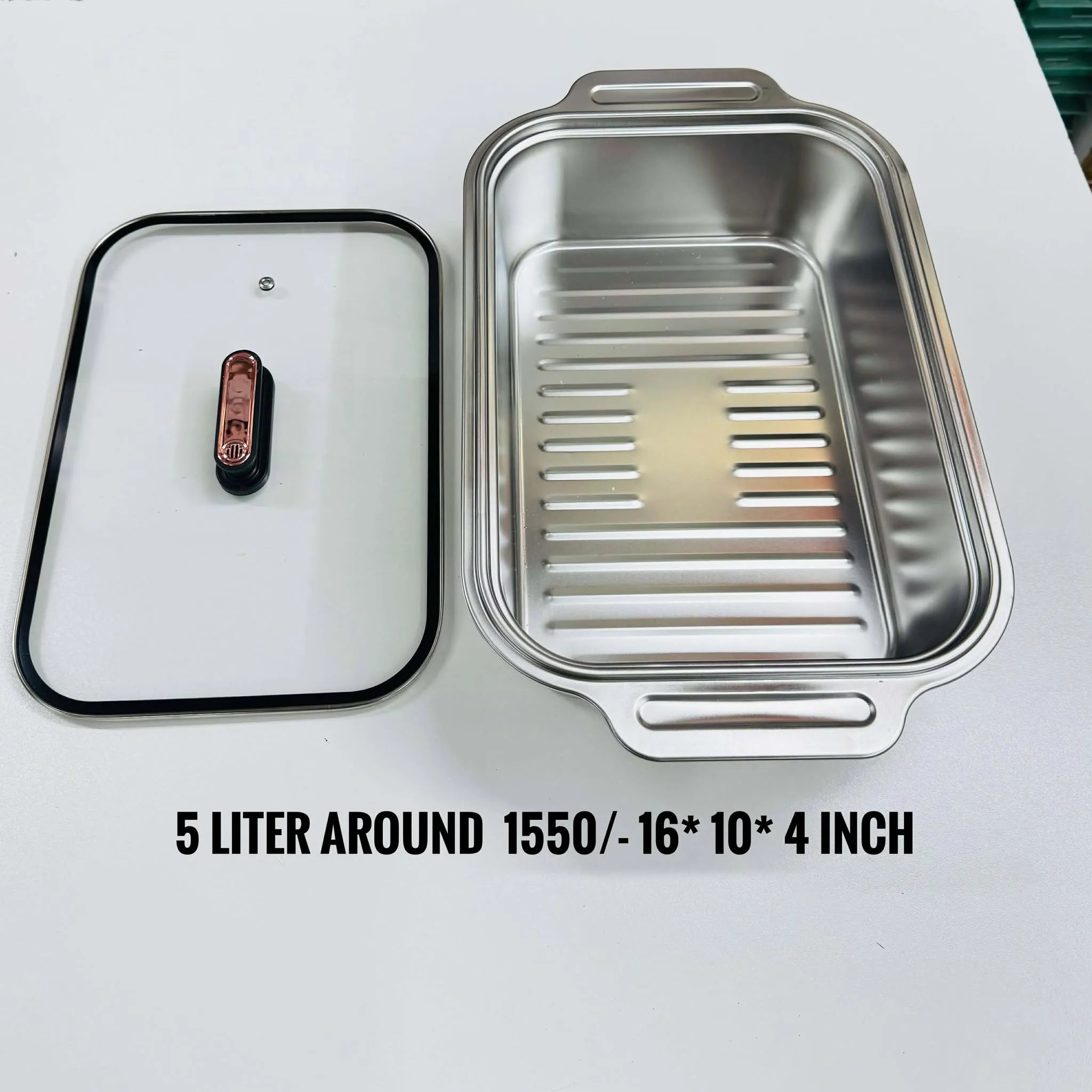 304 Stainless Steel Rectangle Baking Pan Food Tray for Home Kitchen for Restaurant Use (Deep)