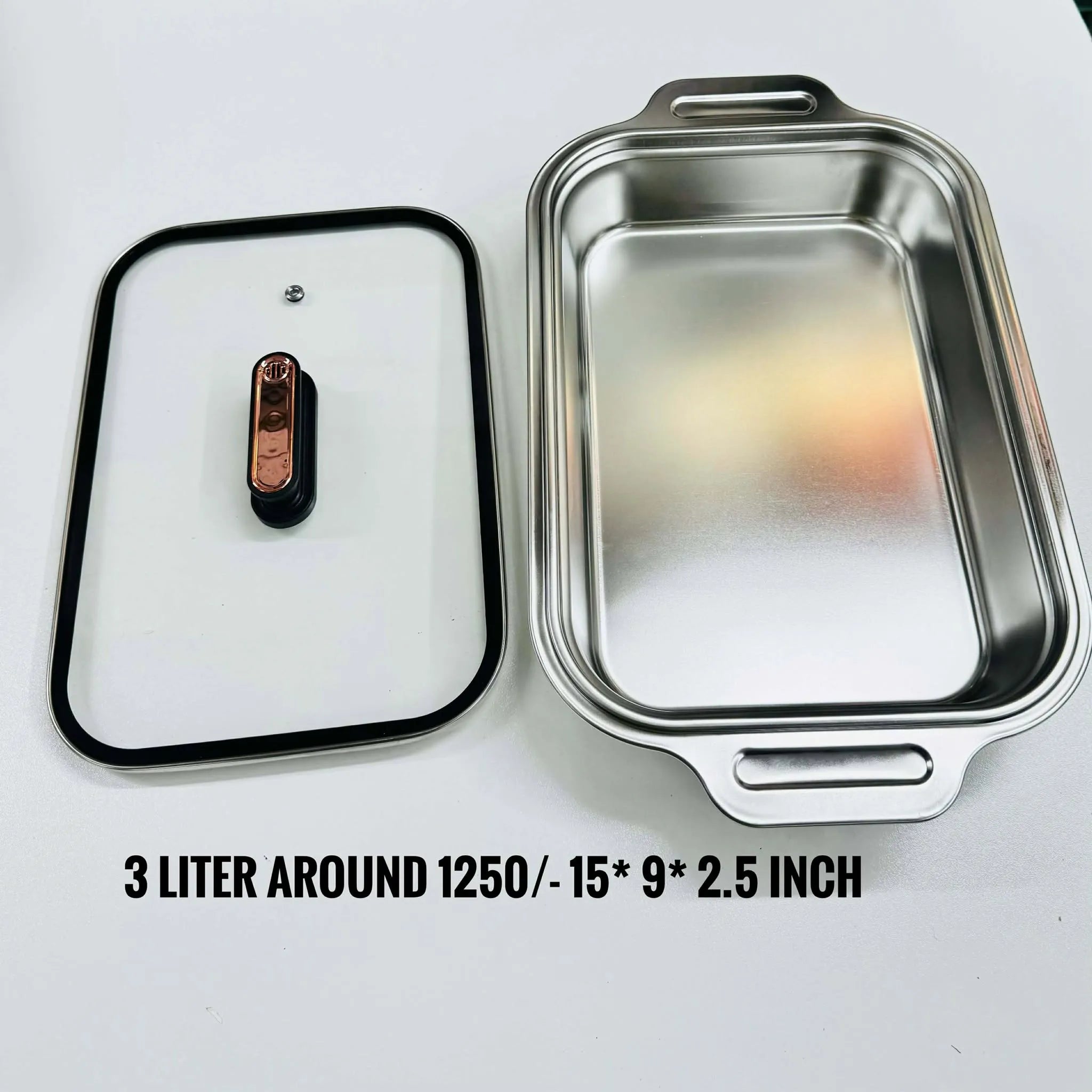 304 Stainless Steel Rectangle Baking Pan Food Tray for Home Kitchen for Restaurant Use (Flat)