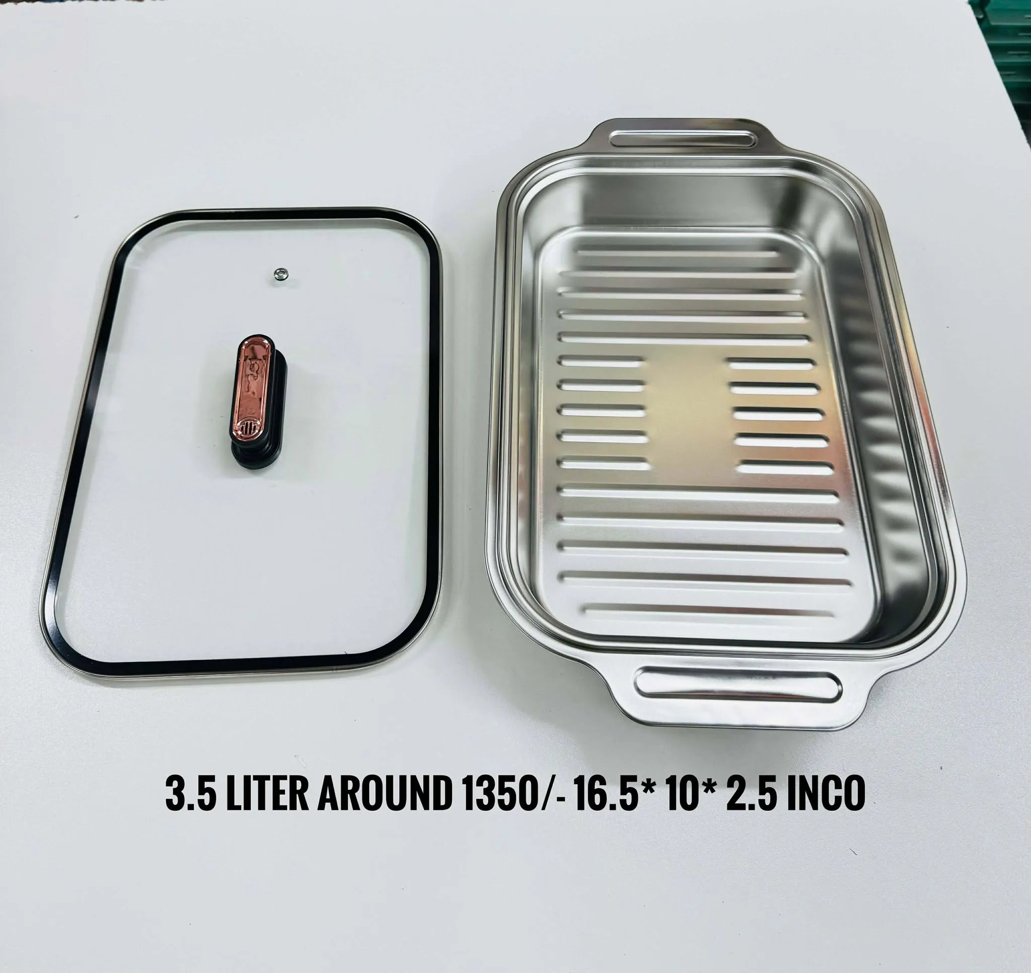 304 Stainless Steel Rectangle Baking Pan Food Tray for Home Kitchen for Restaurant Use (Flat)