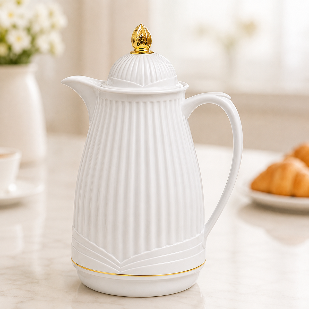 1L Plastic Vacuum Flask with Glass Inner 