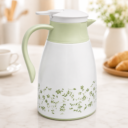 1L Plastic Vacuum Flask with Glass Inner | Insulated Tea & Coffee Serving Pot