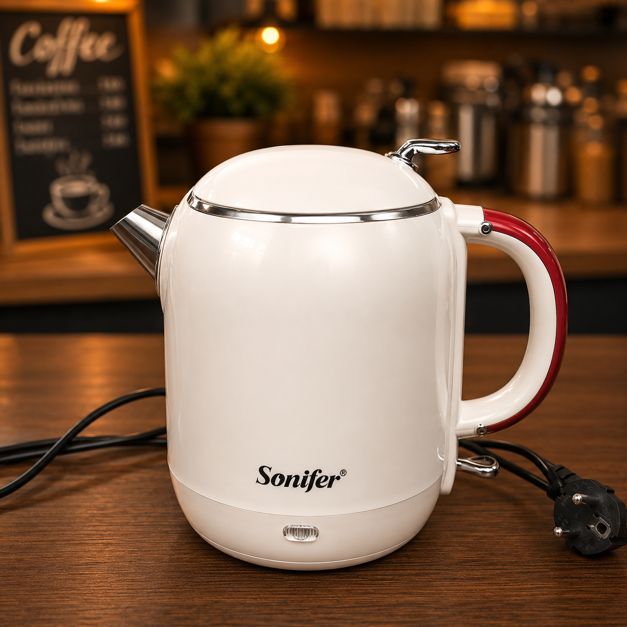 1L Stainless Steel Electric Kettle with 360 Degree Base