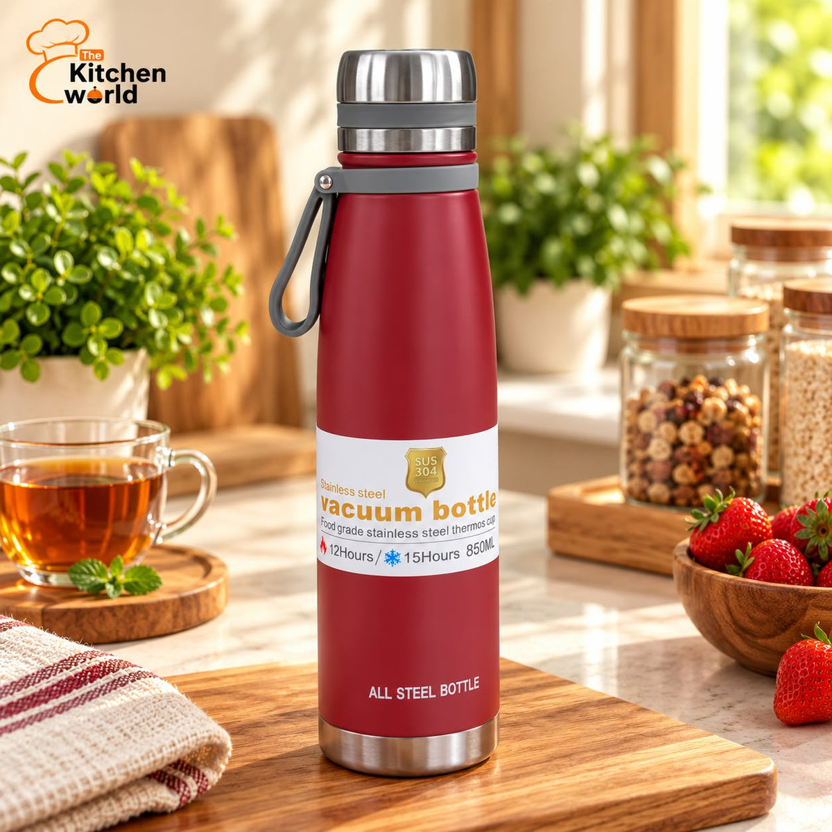 Stainless Steel Vacuum Bottle – Hot & Cold for Home and Outdoor