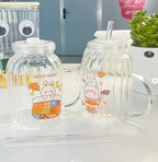 Glass Handle Drinking Cup with Lid &amp; Straw – 800ml / 27oz