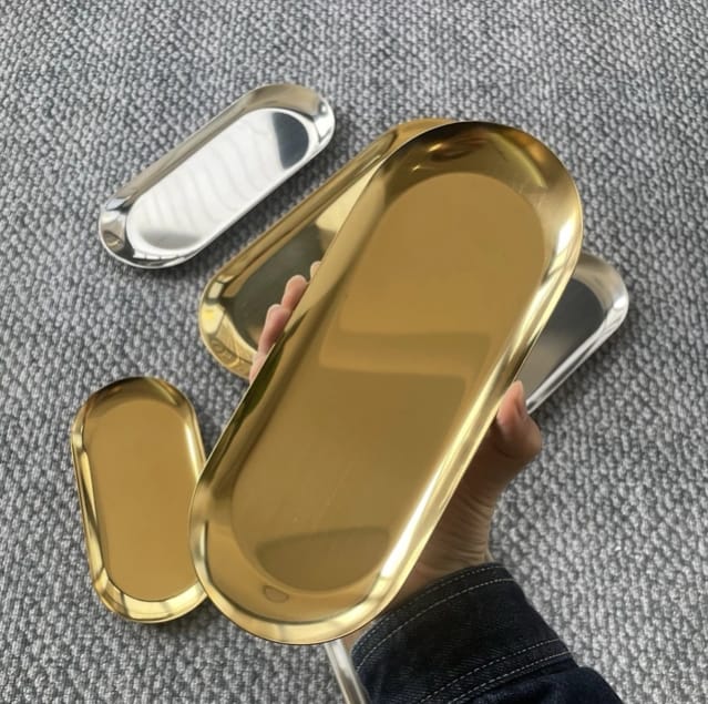 3-Piece Metal Serving Tray Set