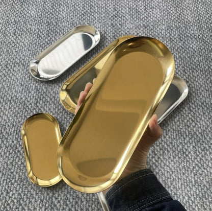 3-Piece Metal Serving Tray Set