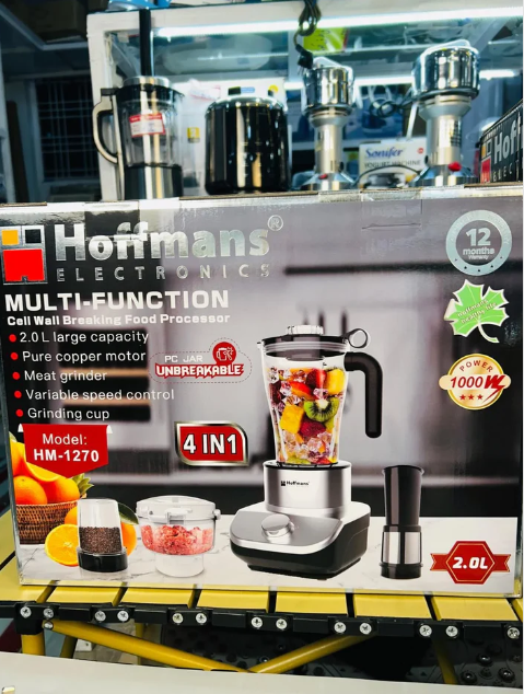 Hoffman HM-1270 Multi Functional Food Processor | 4 in 1 Juicer, Blender &amp; Grinder