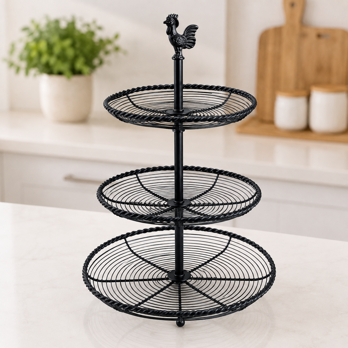 3-Tier Metal Fruit Basket Organizer for Kitchen