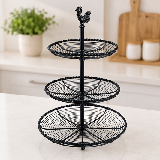 3-Tier Metal Fruit Basket Organizer for Kitchen