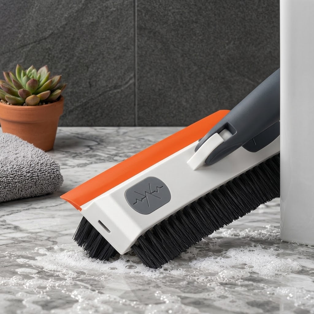 3-in-1 extendable floor scrub brush with long handle
