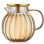 Pumpkin Ribbed Glass Pitcher