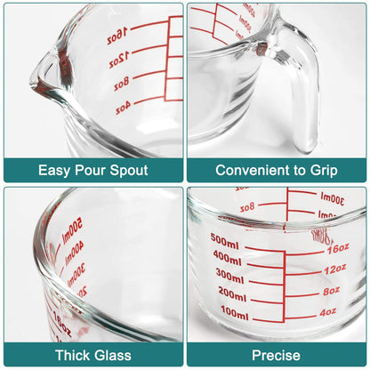 
350ml borosilicate glass measuring cup with pouring spout