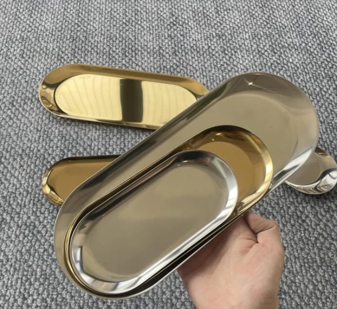 3-Piece Metal Serving Tray Set