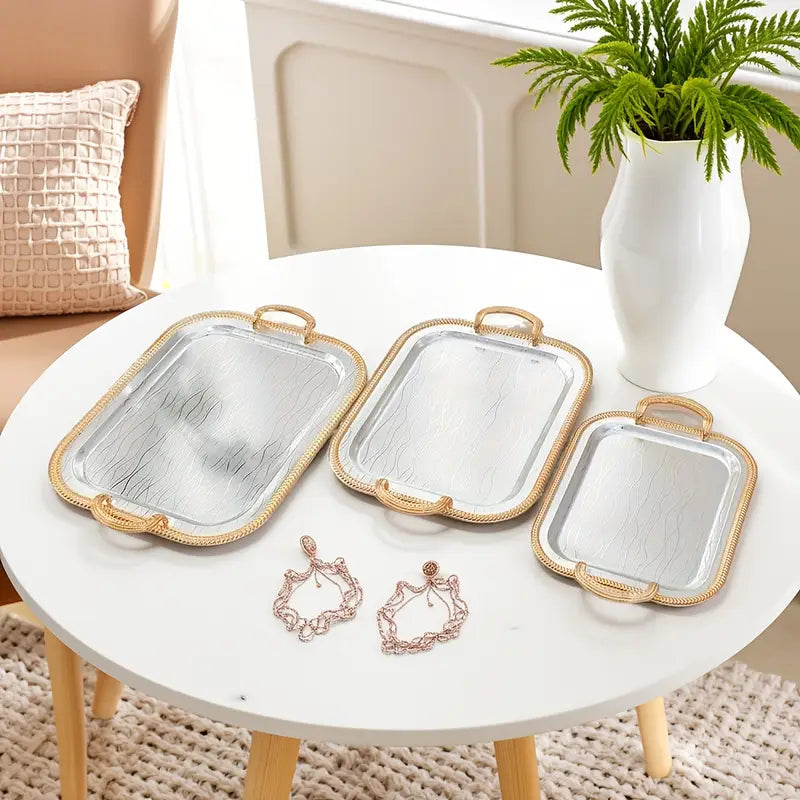 Shubin Tray custom creative shaped stainless steel storage trays ornament soft decoration sample room light luxury