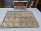 6 Pc Bowl Set with Bamboo Tray – Stylish Serving Bowl Set for Snacks & Dry Fruits