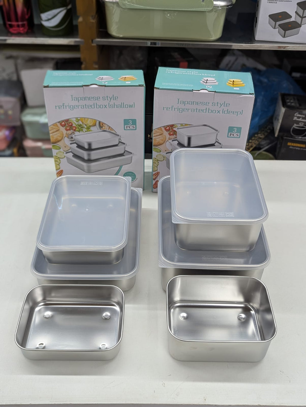 3 Piece Stainless Steel Food Storage Container Set with Airtight Fiber Lid