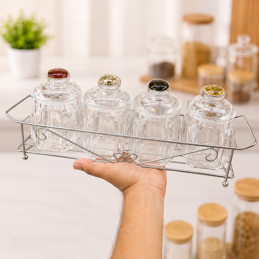 4-Piece Acrylic Spice Jar Set for Kitchen Organization
