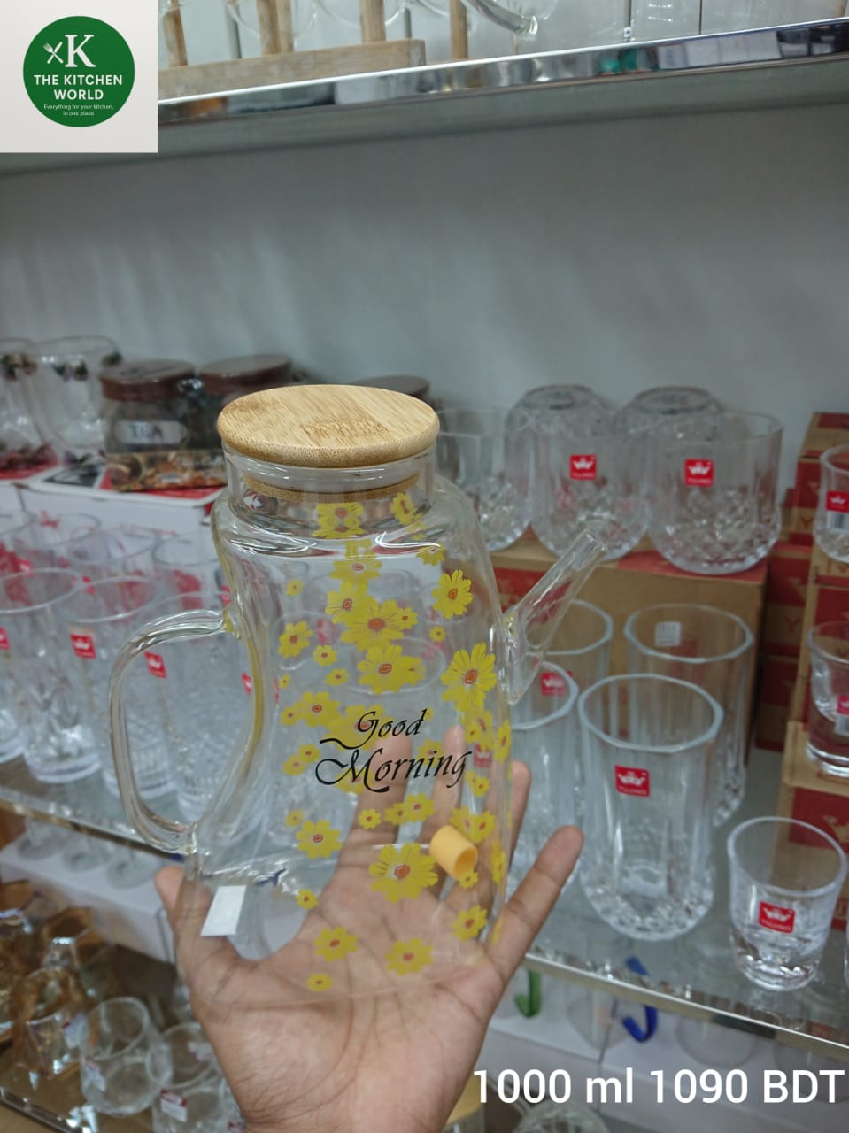 Hot Sale High Borosilicate Glass Oil Pot – With Bamboo Lid