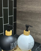 Round Glass Soap Dispenser Bottle – Kitchen Countertop Lotion &amp; Dish Soap Pump Bottle