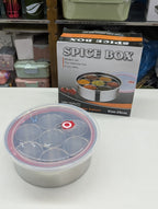 Premium Stainless Steel Spice Jar Set with 6 Compartments Includes Lid
