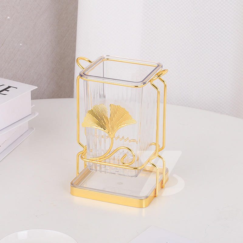 Kitchen Utensil Holder with Fan-Shaped Drainage Tray