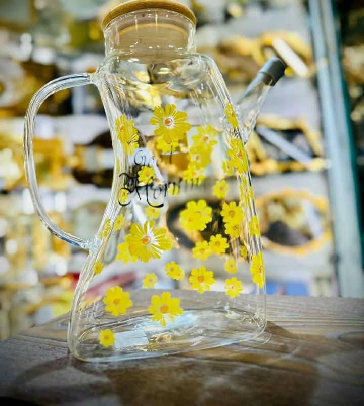 Hot Sale High Borosilicate Glass Oil Pot – With Bamboo Lid