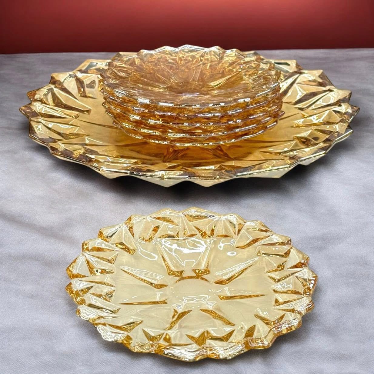 Light Luxury Transparent Crystal Glass Fruit Plate Gift Candy Fruit Plate