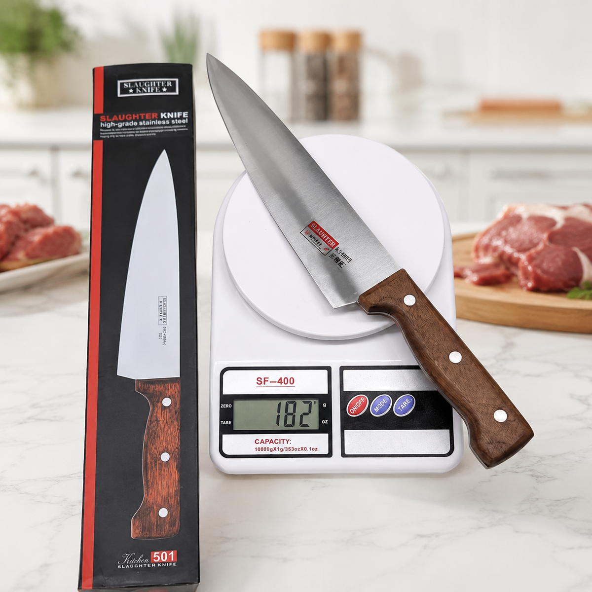 501 High Grade Stainless Steel Butcher Knife